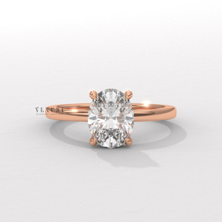 Oval cut moissanite engagement ring solitaire style
