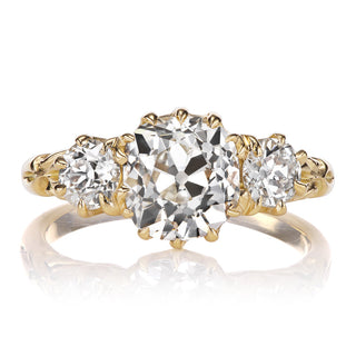vintage moissanite ring unique three stone front view
