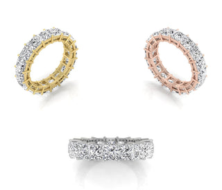 Princess Cut Moissanite Diamond Full Eternity Wedding Band