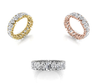 Mixture of Oval, Emerald and Pear Shaped Eternity Diamond Wedding Band