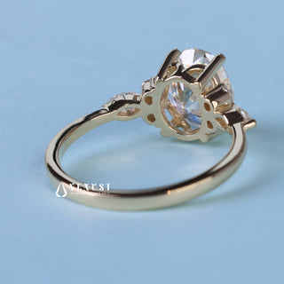 Sparkling 1.50ct oval cluster moissanite ring top view