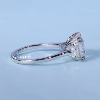 2.0CT Asscher Cut Moissanite Diamond Three Stone Engagement Rings