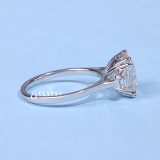 3.0CT Princess Cut Moissanite Diamond Three Stone Engagement Rings