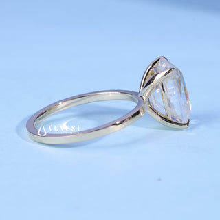 Angled view of the Elongated Cushion Cut Moissanite Engagement Ring band and setting