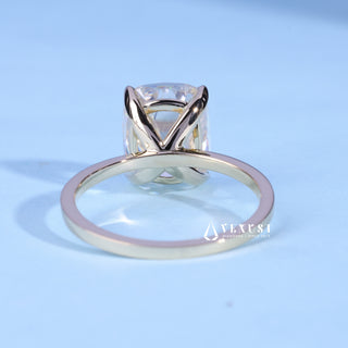Top view of the Elongated Cushion Cut Moissanite Engagement Ring centre stone