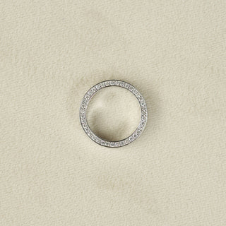 Round Brilliant Cut Halo Moissanite Wedding Band front view
