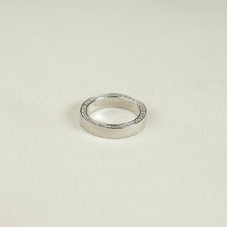 Round Brilliant Cut Halo Moissanite Wedding Band side view