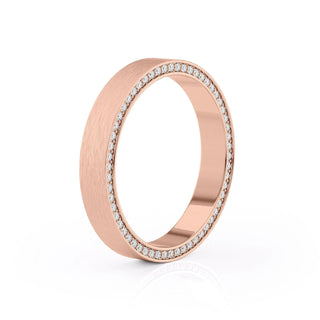 Round Brilliant Cut Halo Moissanite Wedding Band side view