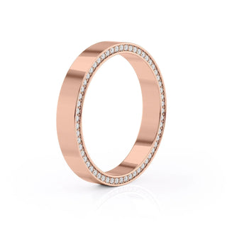 Round Brilliant Cut Halo Moissanite Wedding Band close up