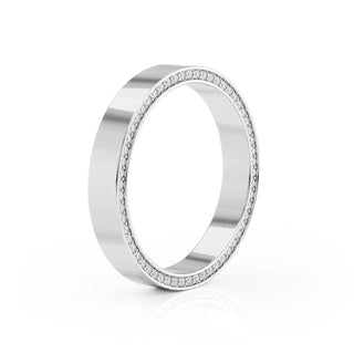 Round Brilliant Cut Halo Moissanite Wedding Band detail view