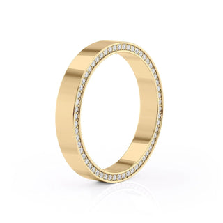 Round Brilliant Cut Halo Moissanite Wedding Band sparkle view