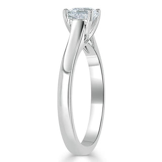 1.0 CT Asscher Cut Solitaire Halo Moissanite Engagement Ring top view
