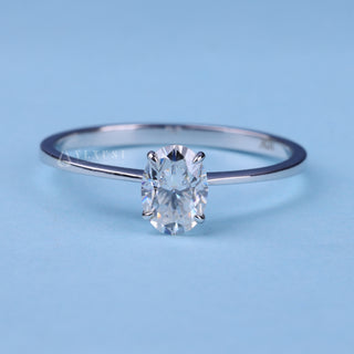 1.0 CT Round Brilliant Solitaire Moissanite Engagement Ring front view