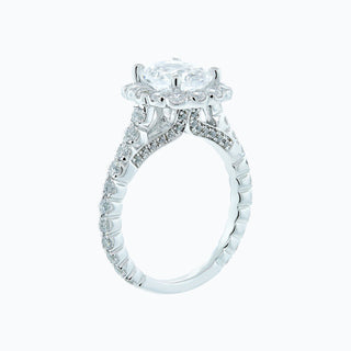 2.0 CT Cushion Brilliant Halo Moissanite Engagement Ring on hand