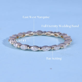 Marquise Moissanite Diamond Full Eternity Wedding Band