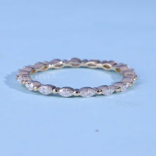 Marquise Moissanite Diamond Full Eternity Wedding Band