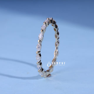 Marquise Moissanite Diamond Full Eternity Wedding Band