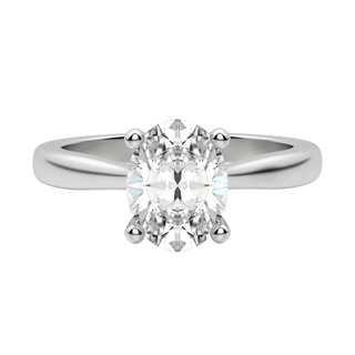 Vintage 1.33ct oval solitaire moissanite ring shown on a finger