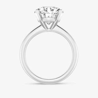 Radiant 1.0ct round solitaire moissanite ring side profile view image 2