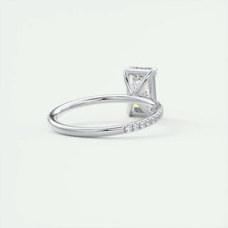 Classic 1.91ct emerald solitaire moissanite ring overhead view