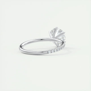2.0CT Round Cut Moissanite Diamond Pave Engagement Ring