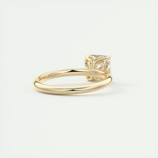 Radiant 2.03ct asscher solitaire moissanite ring side profile view