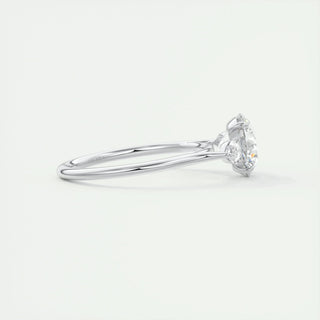 Gorgeous 2.0ct round three stone moissanite ring overhead view