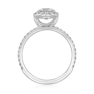 1.0ct Round Cut Halo Diamond Moissanite Engagement Ring