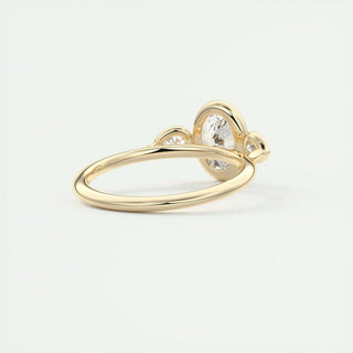 1.91 CT Oval Cut Bezel 3 Stone Moissanite Engagement Ring