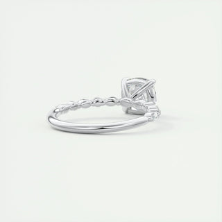2.15 CT Cushion Cut Vintage Pave Diamond Moissanite Engagement Ring