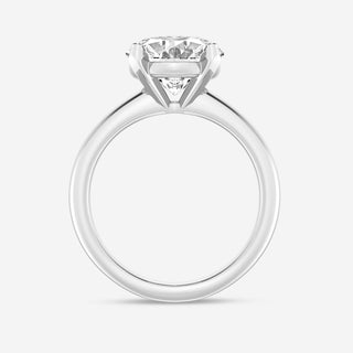 Exquisite 1.0ct oval solitaire moissanite ring side profile view