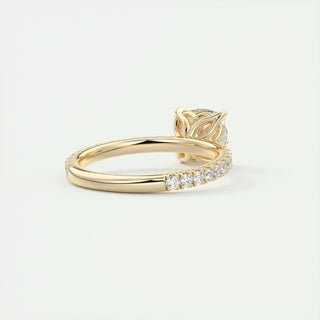 Chic 2.15ct cushion solitaire moissanite ring side profile view