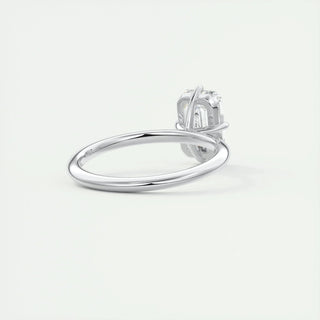 1.91 CT Emerald Solitaire Halo Moissanite Engagement Ring top view