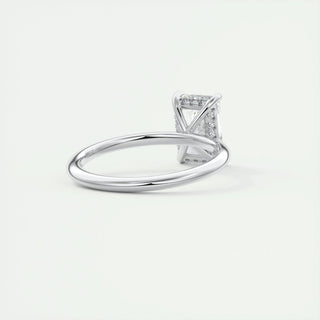 2.10 CT Radiant Cut Hidden Halo Solitaire Moissanite Engagement Ring