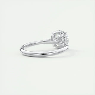 Modern 2.0ct round solitaire moissanite ring side profile view
