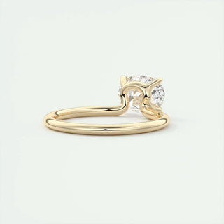 Exquisite 1.91ct oval solitaire moissanite ring side profile view