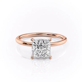 2.08 CT Princess Solitaire Moissanite Engagement Ring angle view
