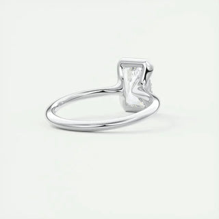 2.10 CT Radiant Cut Solitaire Half Bezel Moissanite Engagement Ring