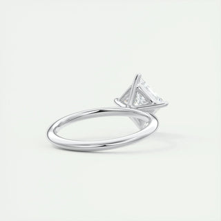 2.08 CT Princess Solitaire Dainty Moissanite Engagement Ring top view
