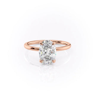2.72 CT Oval Brilliant Solitaire Moissanite Engagement Ring band view