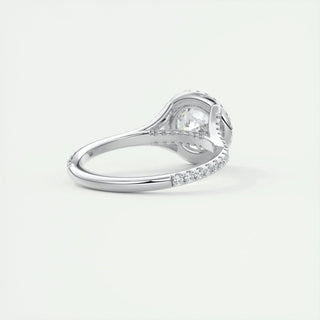 2.0 CT Round Cut Halo Split Shank Diamond Moissanite Engagement Ring