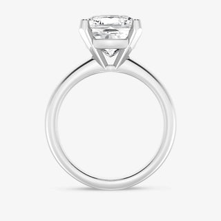 Gorgeous 1.0ct cushion solitaire moissanite ring side profile view