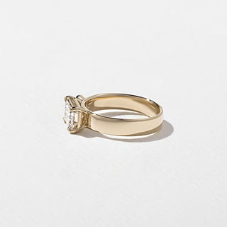 1.50ct Emerald & Round Cut Diamond Unique Engagement Ring