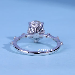 Bold 1.50ct oval pave moissanite ring top view