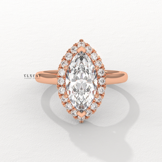 Elegant Solitaire Marquise Cut Moissanite Engagement Ring top view