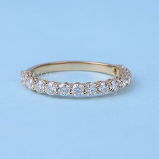 Round Cut Eternity Pave Moissanite Diamond Wedding Band