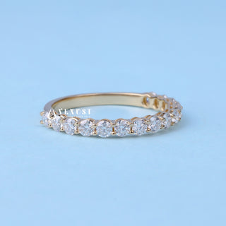 Round Cut Eternity Pave Moissanite Diamond Wedding Band
