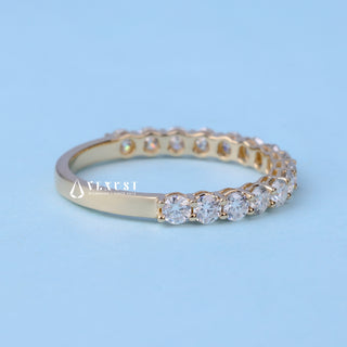 Round Cut Eternity Pave Moissanite Diamond Wedding Band