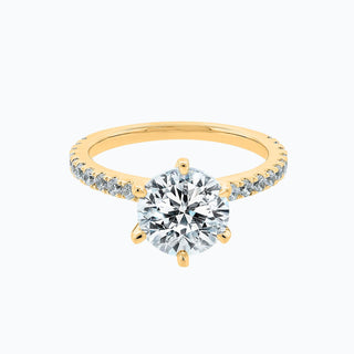 Bold 2.0ct round solitaire moissanite ring top view