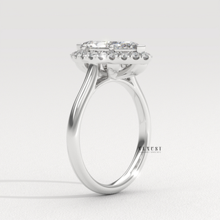 Elegant Solitaire Marquise Cut Moissanite Engagement Ring sparkle close-up